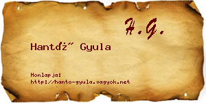 Hantó Gyula névjegykártya