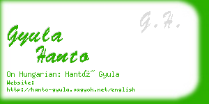 gyula hanto business card
